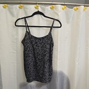 Leopard Print Women's Top - Black and Gray